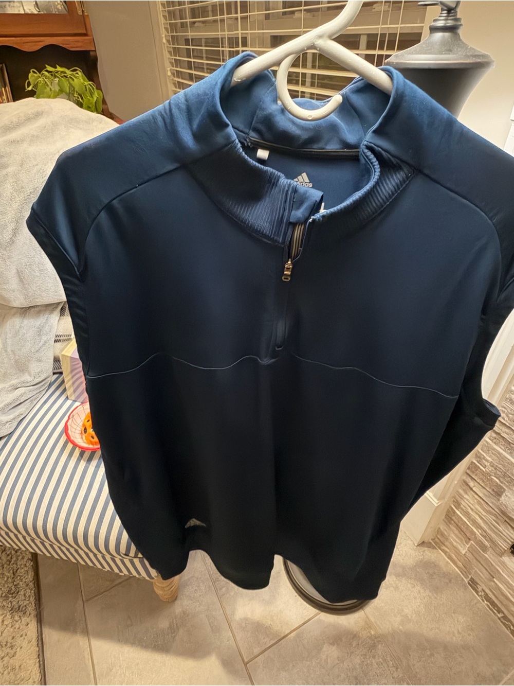 adidas Men’s Dark Blue Quarter-Zip Pullover